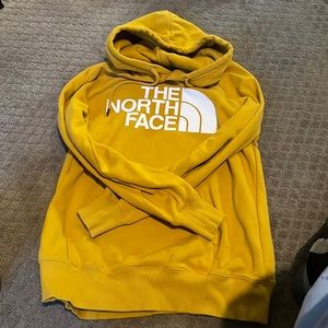 North Face hooded sweatshirt color: mustard yellow